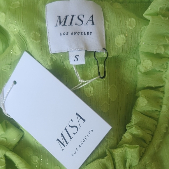 NWT Misa Los Angeles Light Green Long Sleeve Mini Dress S - Picture 4 of 7
